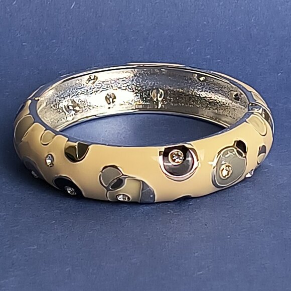 Vintage Rhinestone Enamel Hinge Bracelet: Boho Chic Wide  Enamel Geo PopArt  Bangle Hinge Bracelet Rhinestone Vintage Y2k Bohemian Art